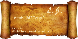 Lerch József névjegykártya