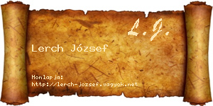 Lerch József névjegykártya